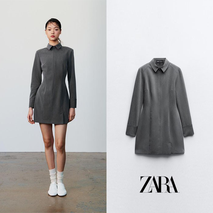 ZARA 자라 미니 핏 셔츠 드레스 2595/140