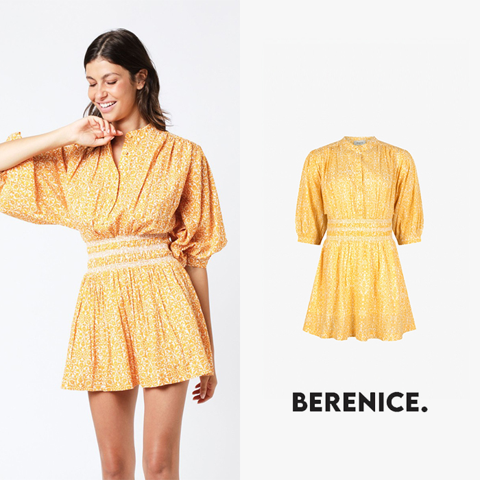 BERENICE 베르니스 REBEL 코튼 소재의 슬림 핏 쇼트 드레스 (고원희 착용)
