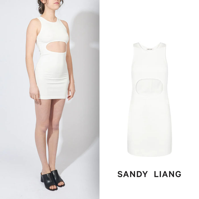 SANDY LIANG 샌디 리앙 화이트 리블렛 탱크 드레스